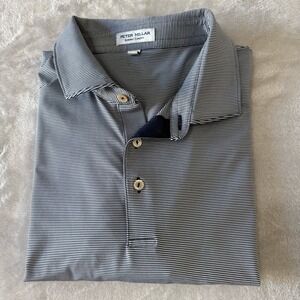 Peter Millar Summer Comfort Mens XL Navy White‎ Stripe Polo Shirt Willmeng